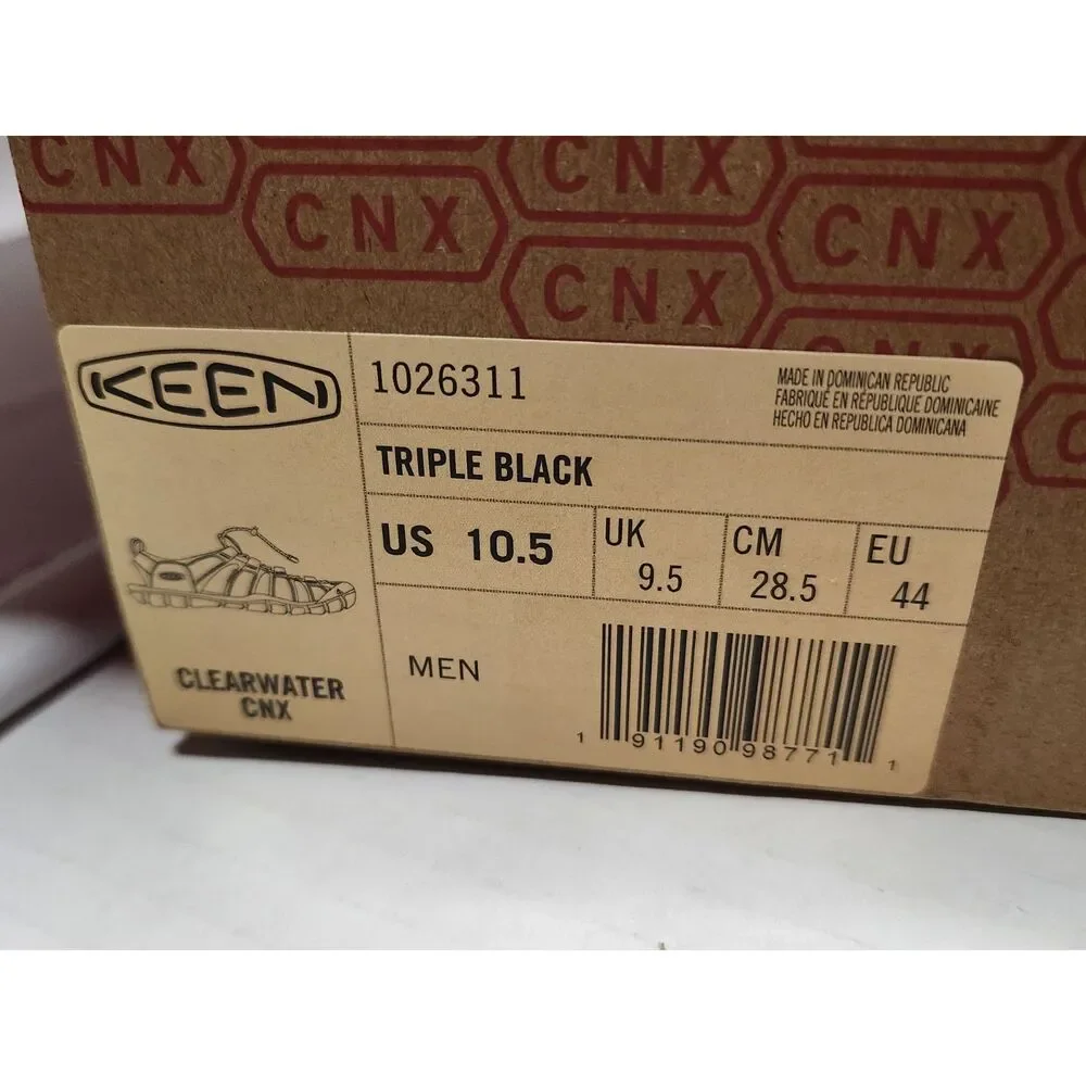 KEEN Clearwater CNX Men’s Sandals 10.5 Triple Black Waterproof